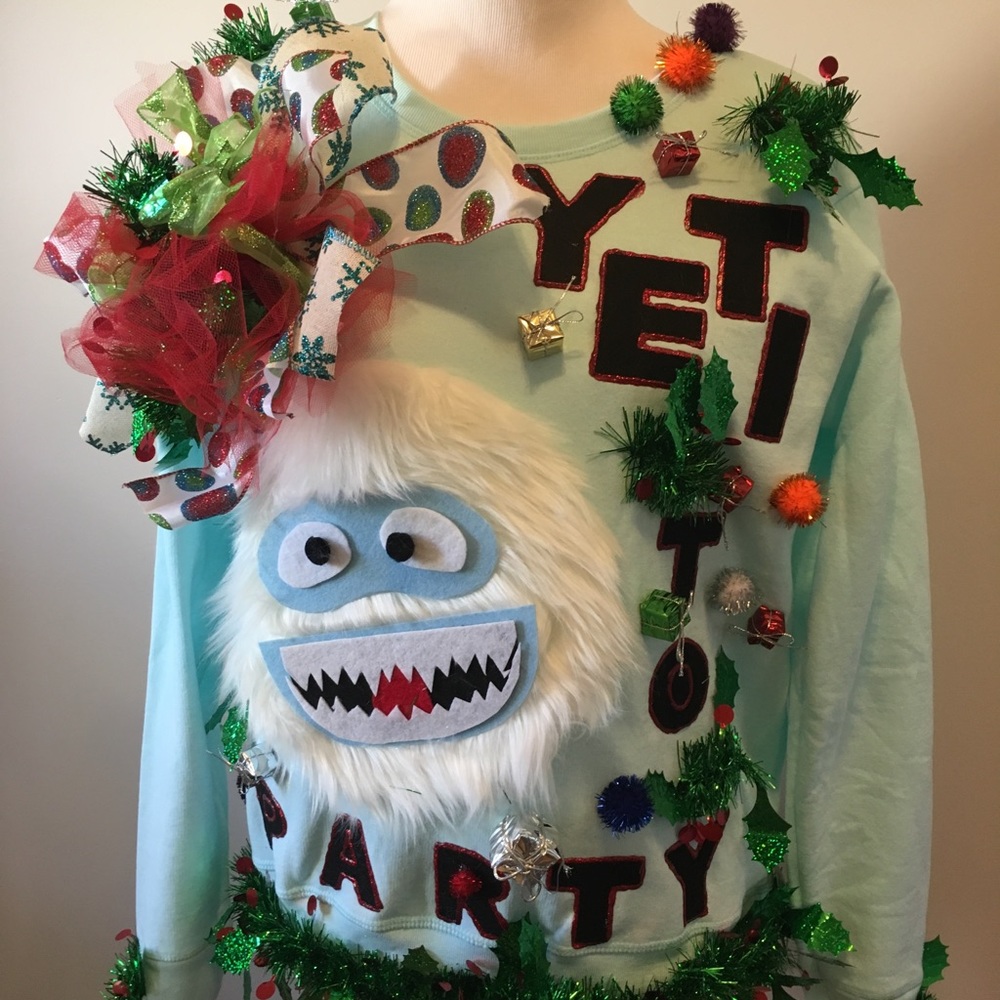 Ugly Christmas Sweater, Yeti To Party Snowman